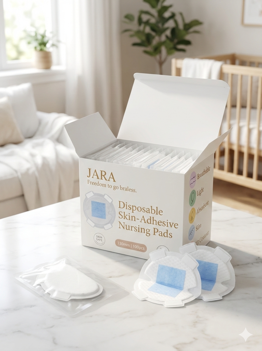 Disposable Skin-Adhesive Nursing Pads with Blue Core